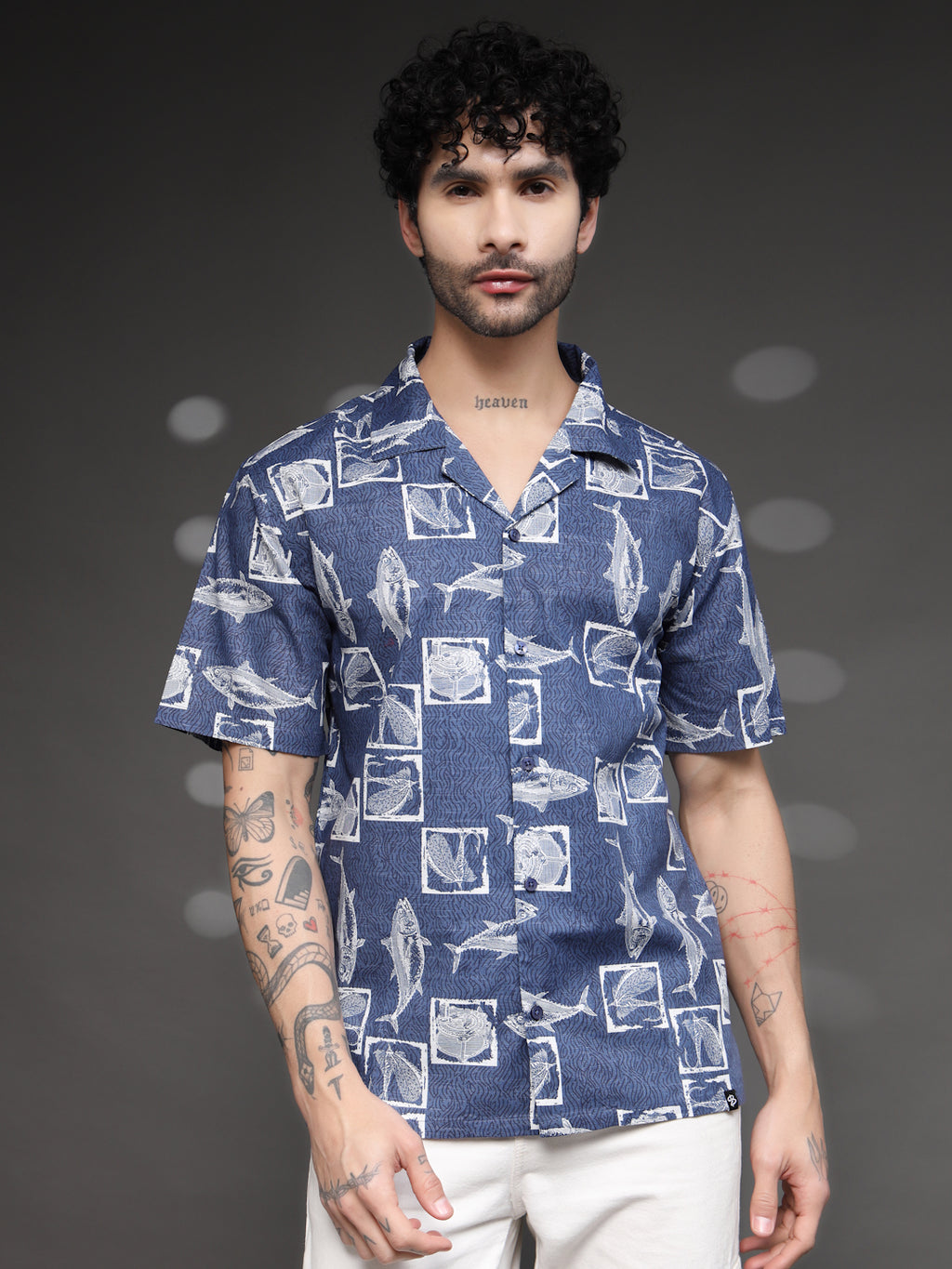 Blue Nautical Fish Print Shirt