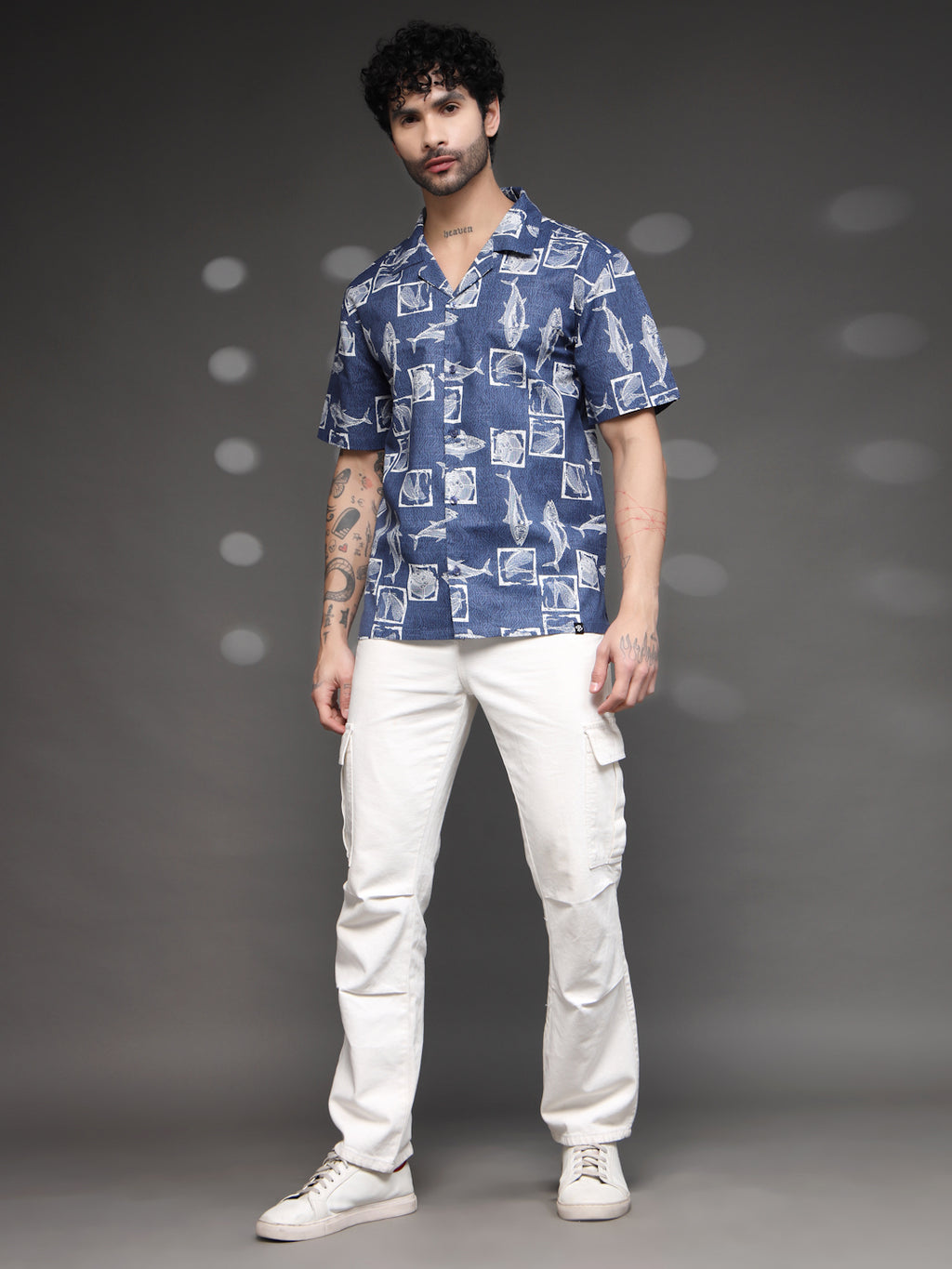 Blue Nautical Fish Print Shirt