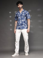 Blue Nautical Fish Print Shirt